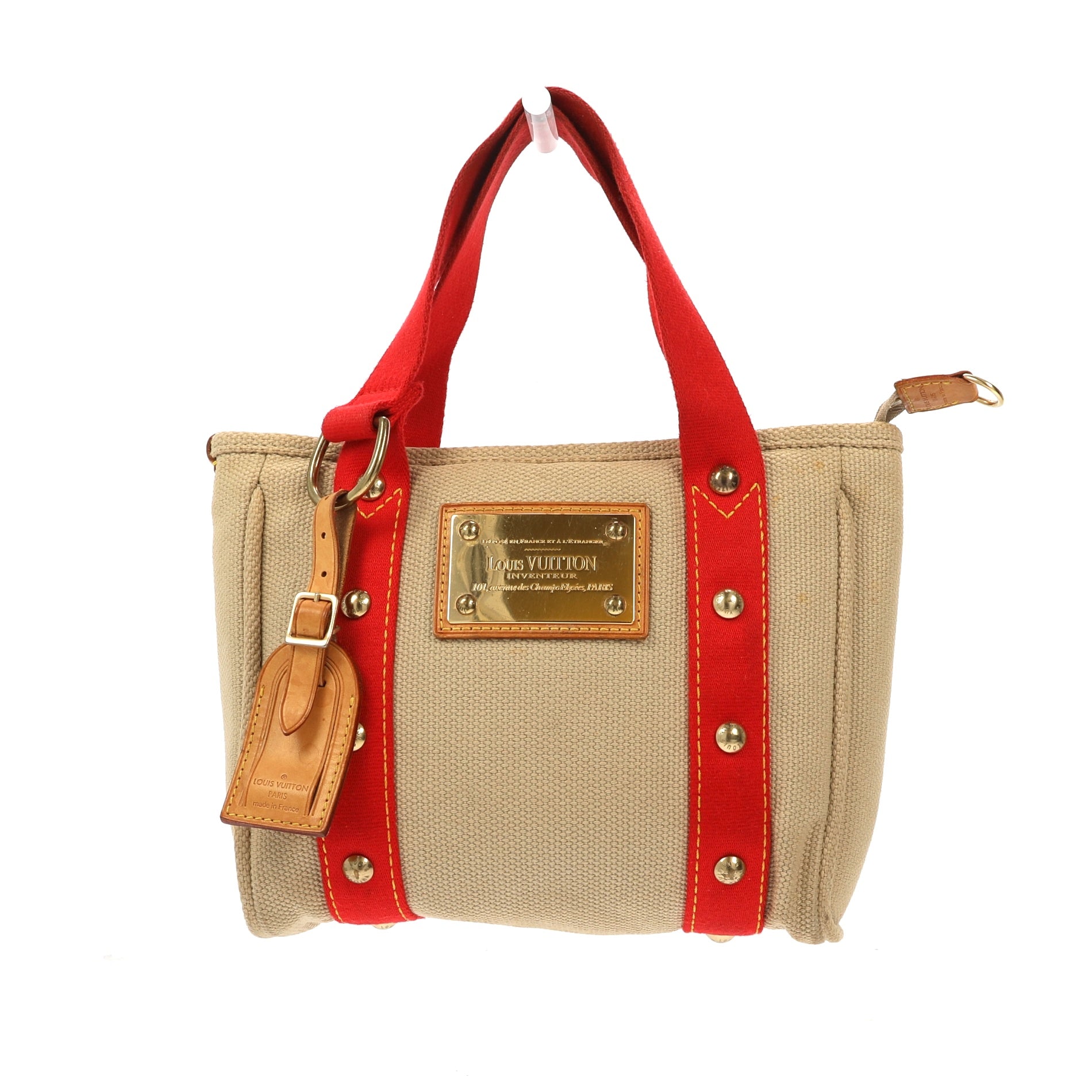 Louis Vuitton Handbag In Beige Fabric